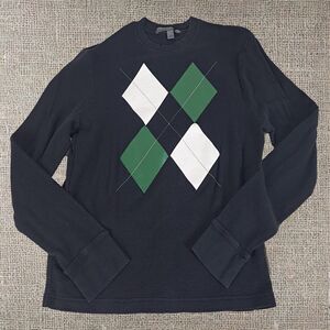 Old Navy Argyle Sweater Size Medium Pullover Mens Long Sleeve Cotton